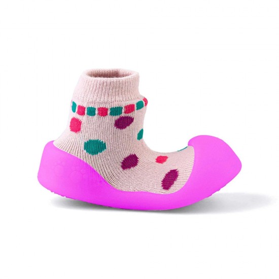 Παιδικές Καλτσοπαντόφλες Chameleon Big Toes New Polka Pink