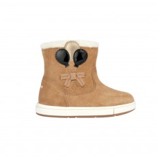 Geox Suede Παιδικά Μποτάκια με Φερμουάρ Μπεζ/Καφέ Trottola Toddler