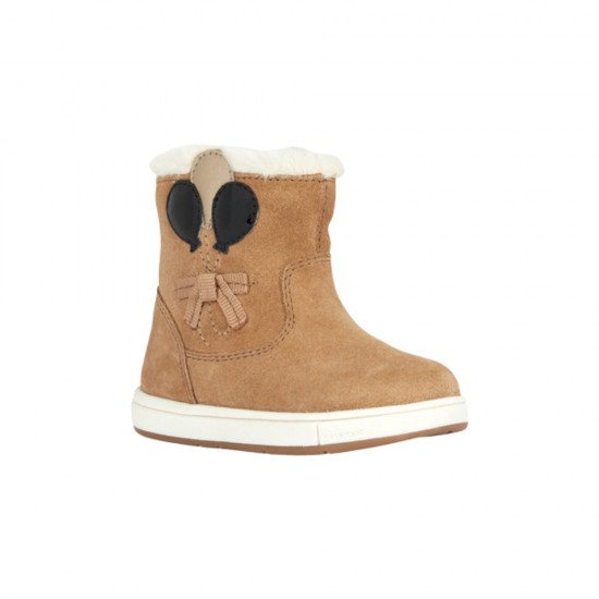 Geox Suede Παιδικά Μποτάκια με Φερμουάρ Μπεζ/Καφέ Trottola Toddler