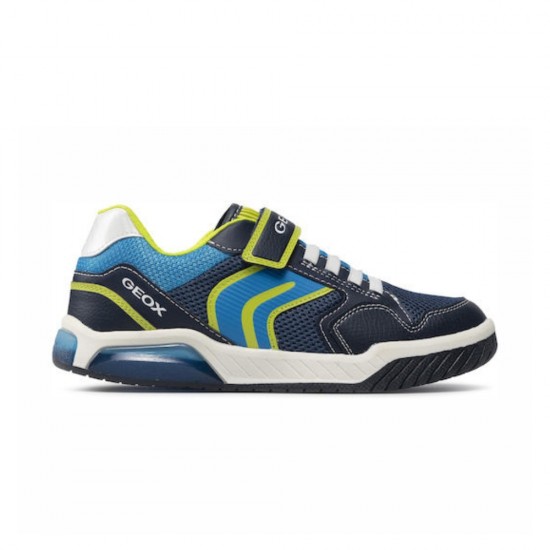 Geox Παιδικά Sneakers J Inek B. A Ανατομικά με Σκρατς για Αγόρι Navy Μπλε