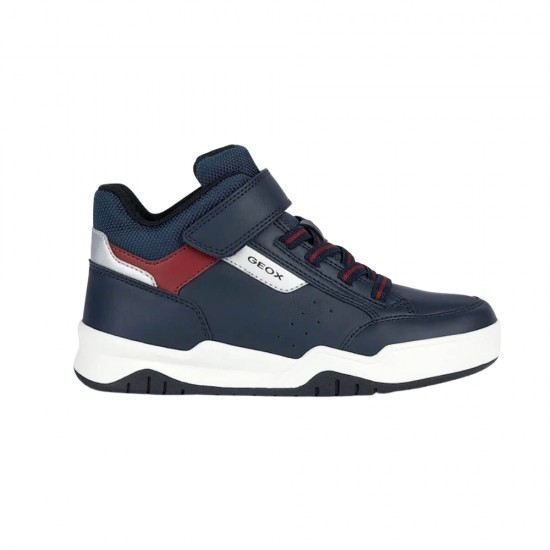 Geox Παιδικά Sneakers High J Perth Boy Navy Μπλε - Κόκκινο