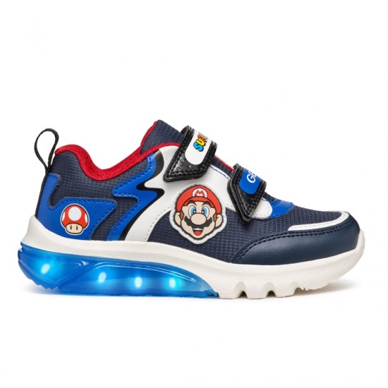 Παιδικό αθλητικό ανατομικό sneaker Geox Ciberdron Με Φωτάκια Super Mario