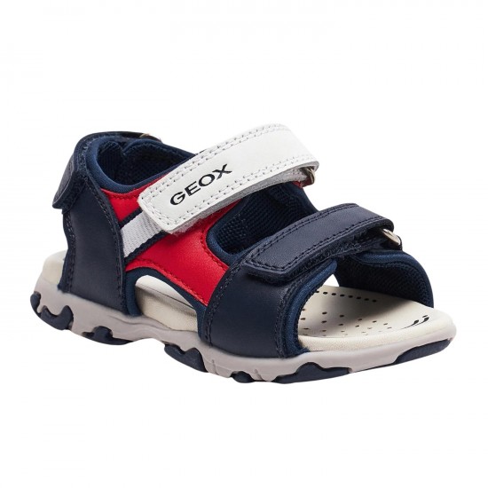 Δερμάτινο παπουτσοπέδιλο Geox B Sandal Flaffee Navy Μπλε