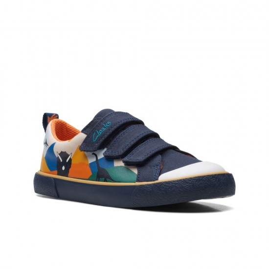 Παιδικό πάνινο Clarks Foxing Play Kid Navy μπλε