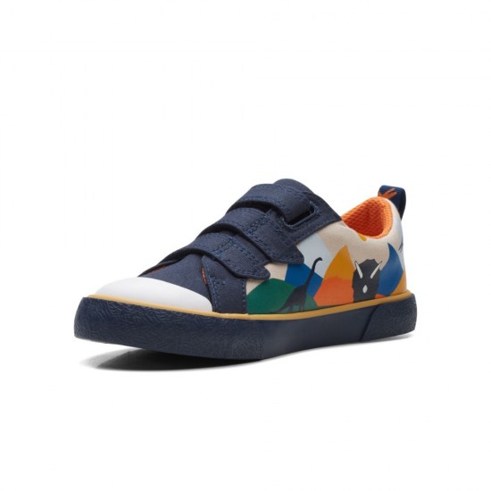 Παιδικό πάνινο Clarks Foxing Play Kid Navy μπλε