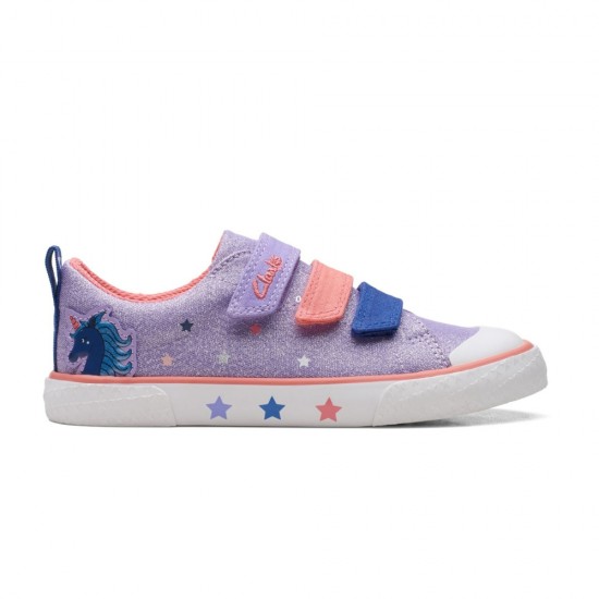 Παιδικό πάνινο Clarks Foxing Play Kid Purple Canvas