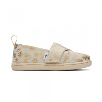 Πάνινο Toms Tiny Alpargata Canvas Χρυσά λουλούδια