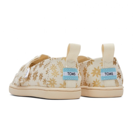 Πάνινο Toms Tiny Alpargata Canvas Χρυσά λουλούδια