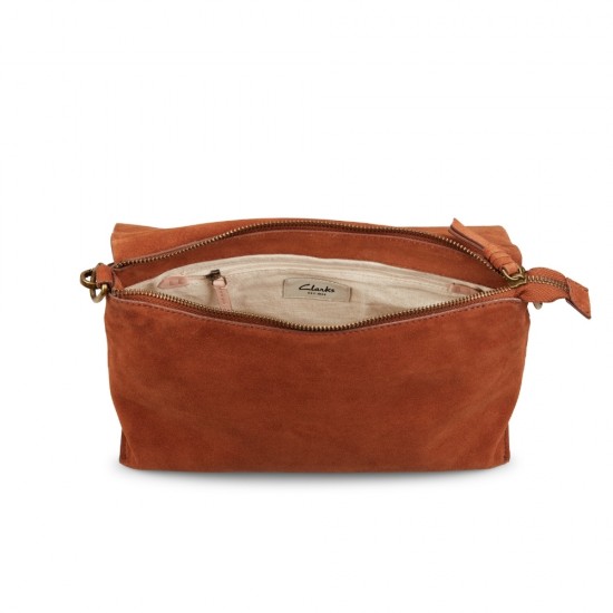 Clarks Torria Δερμάτινη Γυναικεία Flap Bag Χιαστί σε Ταμπά χρώμα