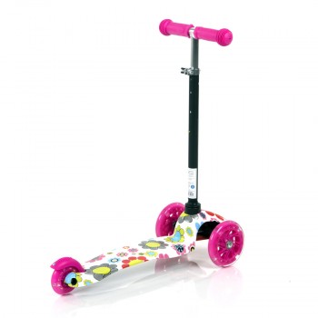 Lorelli Scooter MINI LED Pink FLOWERS Παιδικό Πατίνι 10390010001