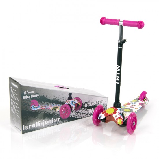 Lorelli Scooter MINI LED Pink FLOWERS Παιδικό Πατίνι 10390010001