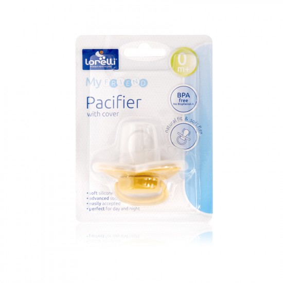 ΠΙΠΙΛΑ ΣIΛΙΚΟΝΗΣ LORELLI 0+ - PACIFIER MY FRIEND WITH COVER 1022057 - YELLOW