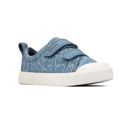 Παιδικό Clarks sneakers πάνινο City Bright T 26156782 MID BLUE/Γαλάζιο