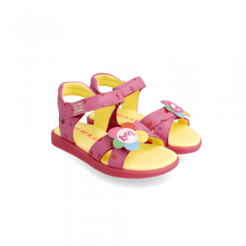 Παιδικό δερμάτινο ροζ πέδιλο Agatha Ruiz de la Prada 222935