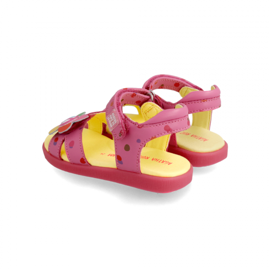 Παιδικό δερμάτινο ροζ πέδιλο Agatha Ruiz de la Prada 222935