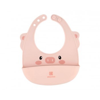 Βρεφική Σαλιάρα Σιλικόνης Kikkaboo Silicone Bib Pink 31303030009